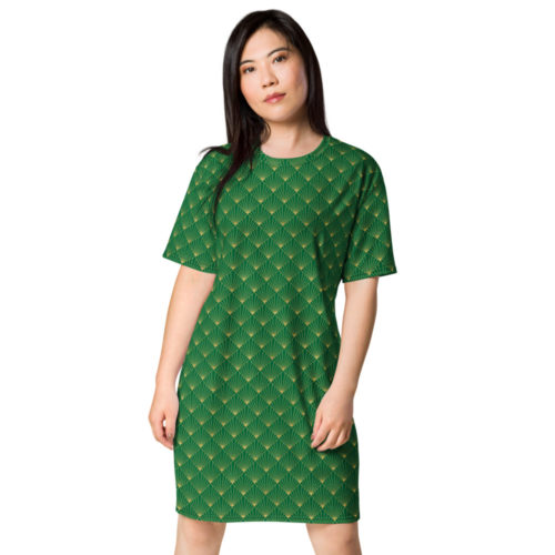 Art Deco T-shirt Dress Jewel Green 04