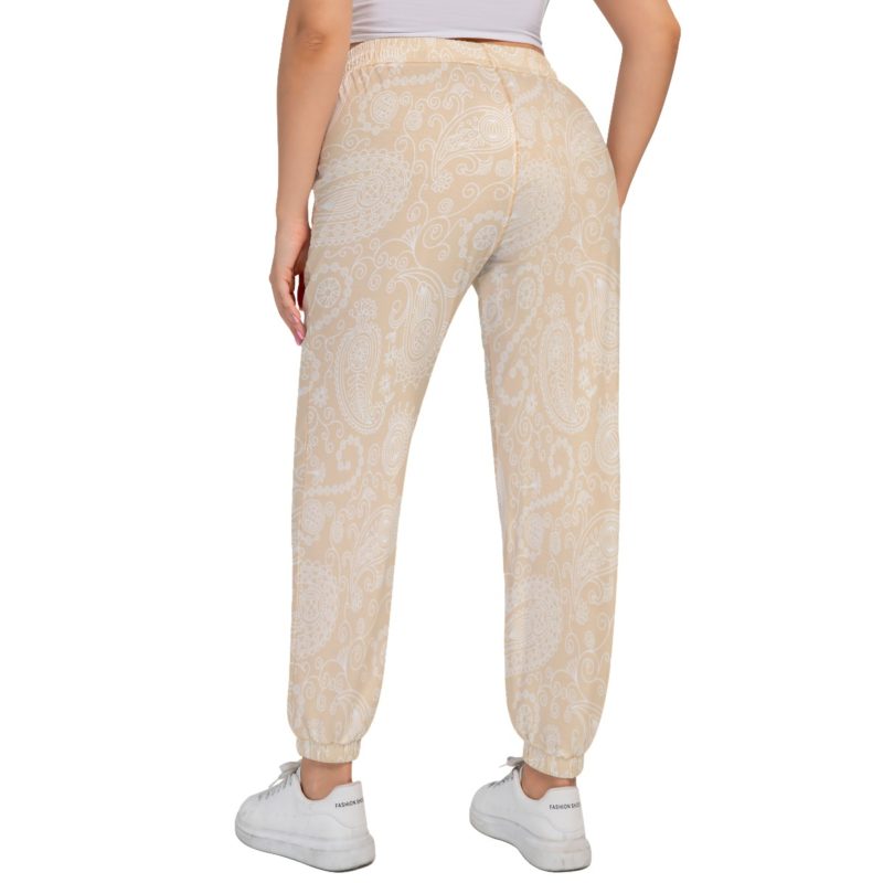 Tahitian Sand Paisley Sports Trousers With Waist Drawstring - Plus Size