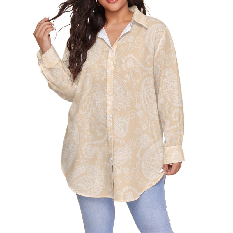 Tahitian Sand Shirt With Long Sleeve - Plus Size