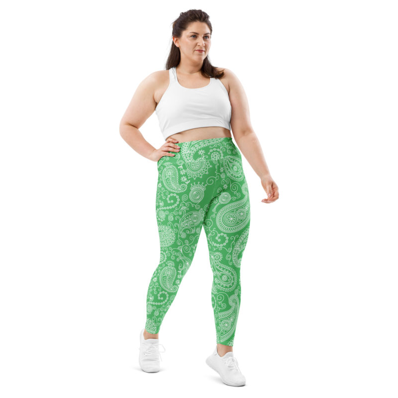 Forest Maid Green Paisley Plus Size Leggings